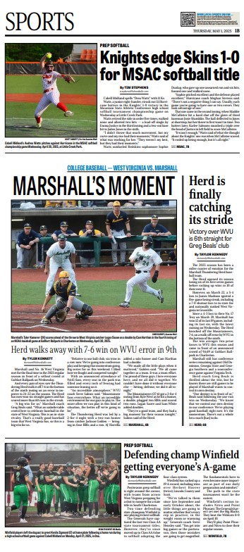 Zack Klemme (@zklemmehd) on Twitter photo Thursday <a href="/wvgazettemail/">Charleston Gazette-Mail</a> <a href="/GazMailSports/">Gazette-Mail Sports</a> front
Local work: <a href="/Taylor_Kennedy7/">Taylor Kennedy</a> x2, <a href="/tylerkennett/">Tyler Kennett</a>, <a href="/sportsturtle11/">Tim Stephens</a>, <a href="/chrisdorstwv/">Chris Dorst</a>, <a href="/fischer_photo/">Ryan Fischer</a>, <a href="/scott_abbott/">Scott Abbott</a>
Inside: yours truly
Design: Rob Stiles Thursday <a href="/wvgazettemail/">Charleston Gazette-Mail</a> <a href="/GazMailSports/">Gazette-Mail Sports</a> front
Local work: <a href="/Taylor_Kennedy7/">Taylor Kennedy</a> x2, <a href="/tylerkennett/">Tyler Kennett</a>, <a href="/sportsturtle11/">Tim Stephens</a>, <a href="/chrisdorstwv/">Chris Dorst</a>, <a href="/fischer_photo/">Ryan Fischer</a>, <a href="/scott_abbott/">Scott Abbott</a>
Inside: yours truly
Design: Rob Stiles