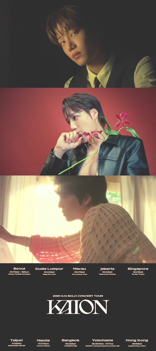 weareoneEXO's tweet photo. ‘월클 퍼포머’ 엑소 카이, 첫 솔로 투어 ‘KAION’ 티저 영상 화제!
‘음’-‘Peaches’-‘Rover’-‘Wait On Me’…한눈에 만나는 디스코그래피
5월 17~18일 ‘전석 매진’ 서울 공연 포함 亞 10개 지역 찾는다

https://t.co/q6jUQFHtnz

#KAI #카이 
#EXO #엑소 #weareoneEXO
#KAION #KAI_KAION
#KAI_SOLO_CONCERT_TOUR
#2025_KAI_SOLO_CONCERT_TOUR_KAION
