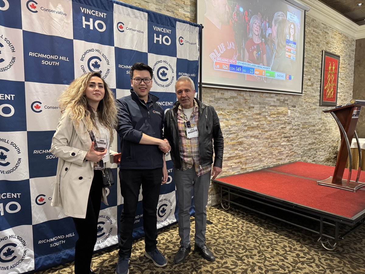 A momentous victory for the Conservative Party in Toronto! 🍁 Vincent Ho, the dedicated Conservative MP for Richmond Hill South, has triumphed over the Liberal MP in his district. This victory fulfills the aspirations of countless Iranian Canadians. 
Former MP Costas Menegakis