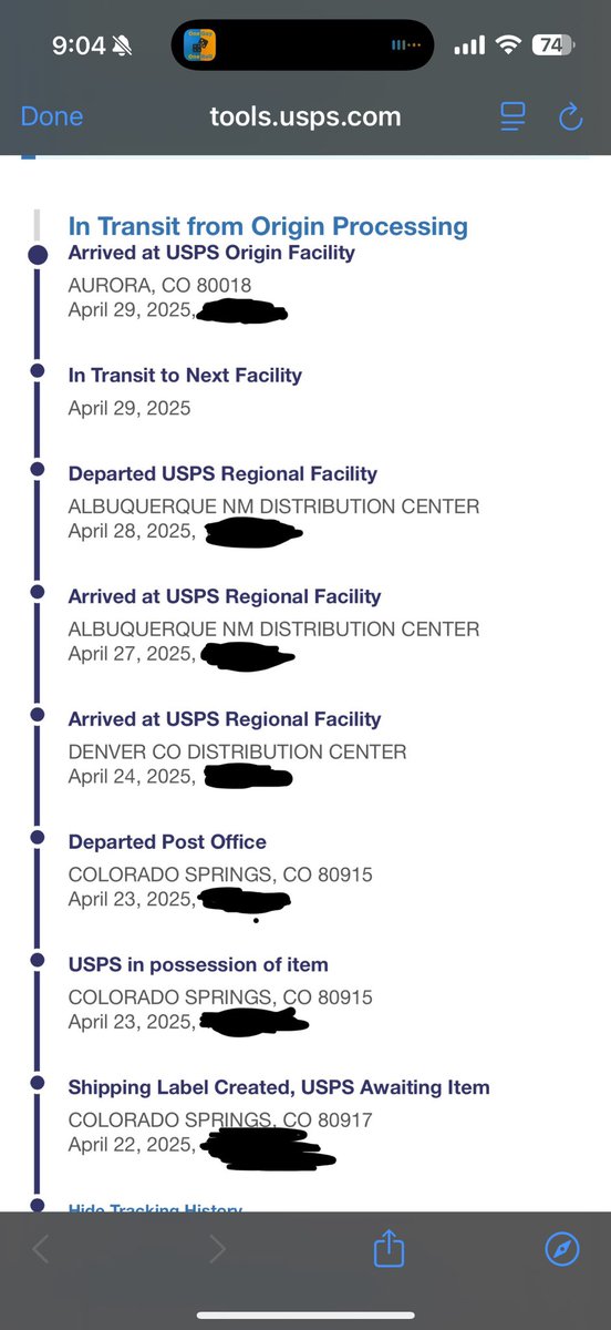 heavy10mm's tweet photo. @USPS 400 mile trip from point of sale to point of delivery. It's still not even close. I could've walked it here faster. Why do you always suck so badly? If I did my job this poorly, this consistently, I'd have been fired ages ago. It's embarrassing. I'm embarrassed for you. https://t.co/tHDPcZHKQt