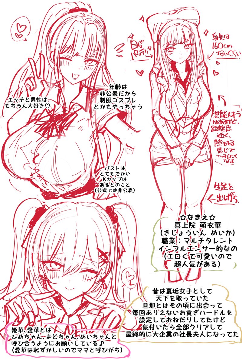 Jカップお嬢様(母)について改めて考えながら設定を描き起こしてみた
年齢不詳のアッパー系白ギャルで行く 