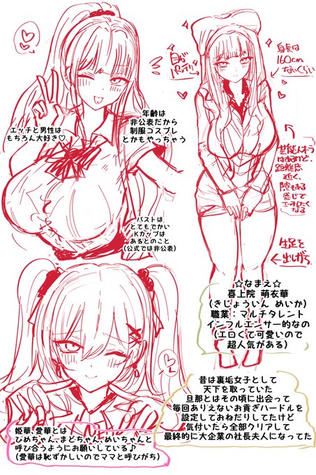 Jカップお嬢様(母)について改めて考えながら設定を描き起こしてみた
年齢不詳のアッパー系白ギャルで行く 