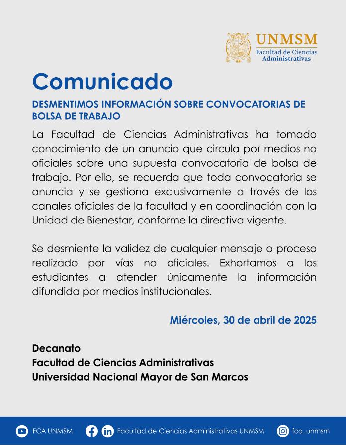 FcaUnmsm's tweet image. 