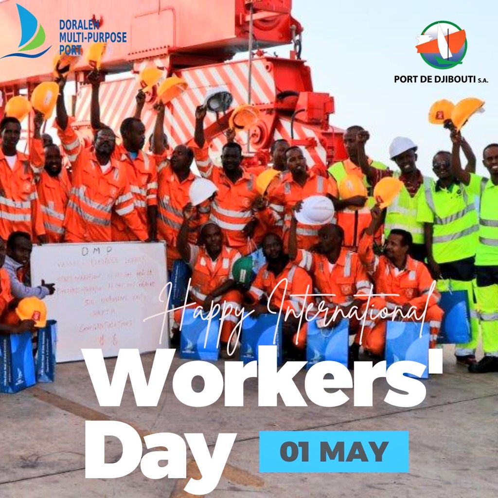 The management of DMP extends its sincerest wishes to all its employees and to all workers worldwide on the occasion of Labour Day. Your work is essential to our success and global progress. 
<a href="/DoralehS/">DORALEH MULTI PURPOSE PORT SAS</a> 
#LabourDay