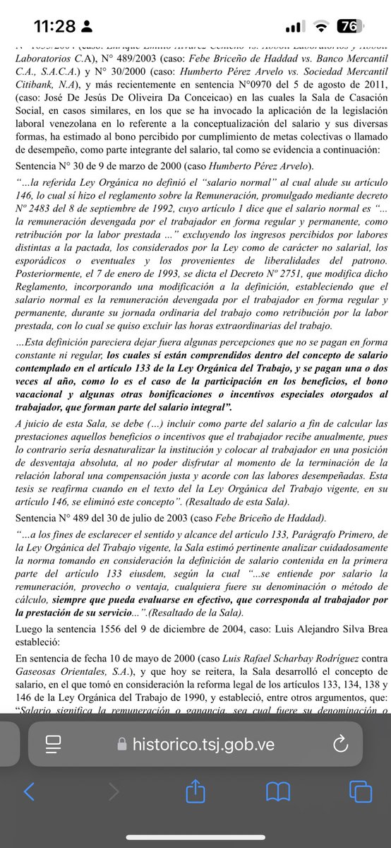 Ronaaayib's tweet image. La ley del trabajo no tiene problemas, de hecho la sala de casación social estableció criterio sobre q los bonos reiterados en el tiempo tienen carácter salarial y deben tomarse en cuenta para el cálculo de los beneficios laborales. Que el gobierno no lo cumpla ya es otra cosa.