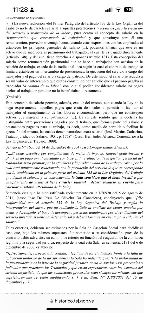 Ronaaayib's tweet image. La ley del trabajo no tiene problemas, de hecho la sala de casación social estableció criterio sobre q los bonos reiterados en el tiempo tienen carácter salarial y deben tomarse en cuenta para el cálculo de los beneficios laborales. Que el gobierno no lo cumpla ya es otra cosa.