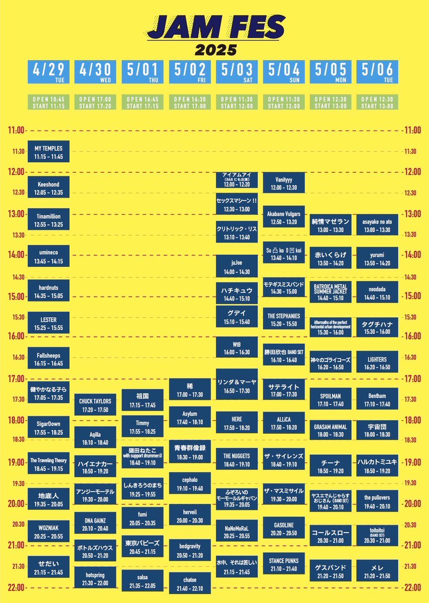 2025.5.2.FRI
"JAM FES 2025"
@ 西永福JAM

bedgravityは明日の出演です✴︎
ゴールデンウィークの幕開けの人も多いんでしょうか
楽しい金曜にしましょう!!