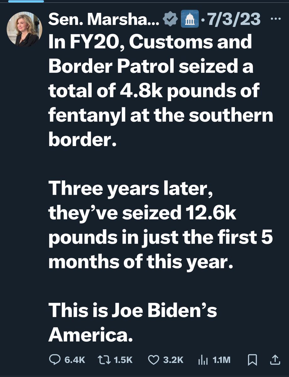 Pam Bondi said there was 3400 kilos of fentanyl ‘seized’ at the border. That is 7490 pounds. In addition to lying about how many lives were saved, they still don’t understand what ‘seized’ means…

This is Trump’s America