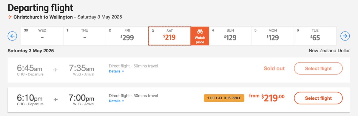 After all the recent complaining and pointing out that  js was way cheaper than a nz … it is the other way around for this Saturday. Many of those on cancelled js flights are probably also not getting a new flight till sunday
