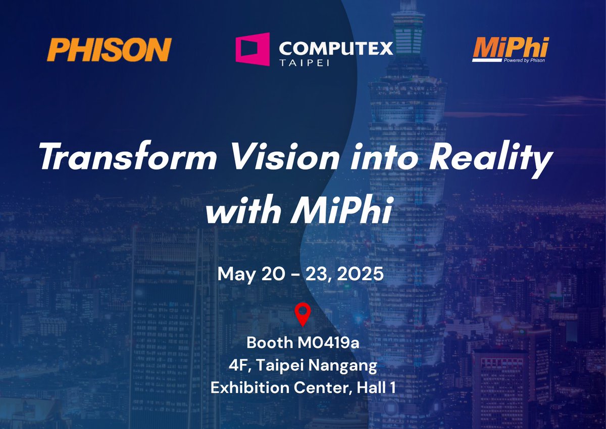 MiPhi Semiconductors Private Limited (@miphisc) on Twitter photo COMPUTEX TAIPEI brings together the best of global tech every year, and we’re proud to be part of this incredible platform. 
Visit us at Booth M0419a, 4F, Taipei Nangang Exhibition Center, Hall 1 
Want to meet our experts? Book an appointment here: lnkd.in/gvr7FZnx COMPUTEX TAIPEI brings together the best of global tech every year, and we’re proud to be part of this incredible platform. 
Visit us at Booth M0419a, 4F, Taipei Nangang Exhibition Center, Hall 1 
Want to meet our experts? Book an appointment here: lnkd.in/gvr7FZnx