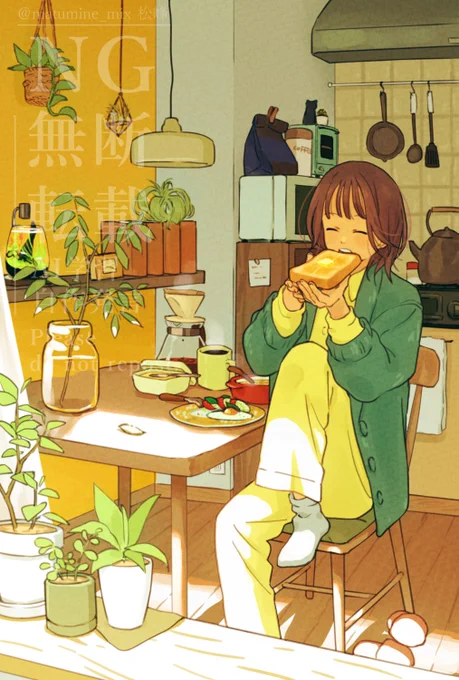 #ゴールデンウィークはフォロワーさんが増えるらしい 好きなものに囲まれた暮らしと日常を絵にしています!