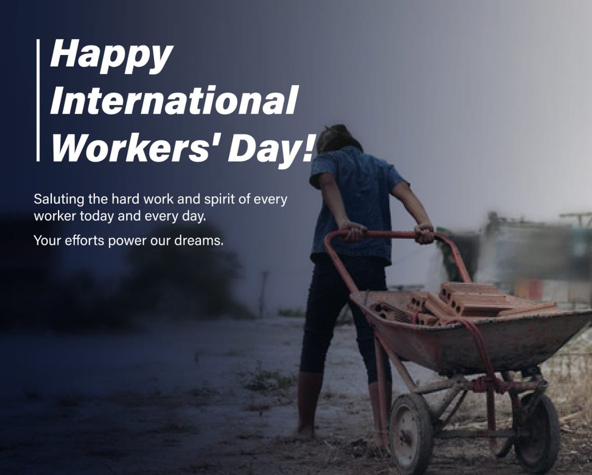 Let’s take a moment to appreciate the workers who build our homes, grow our food, and serve our needs.
Happy Workers’ Day! You make the world a better place.

#Happyworkersday