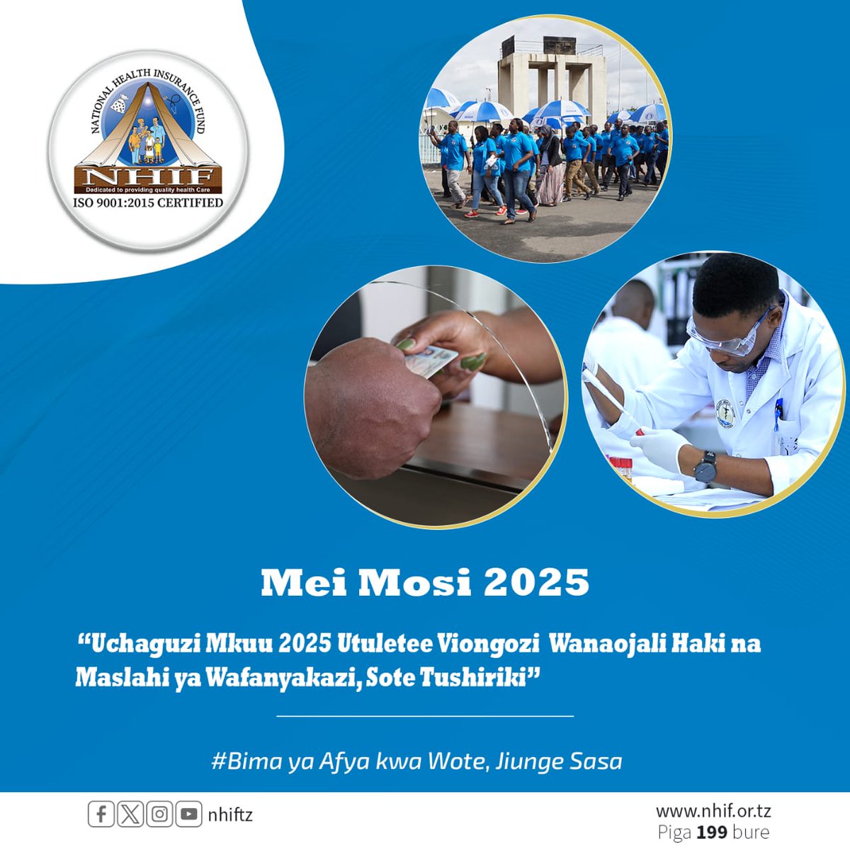 NHIF Tanzania (@nhiftz) on Twitter photo Maadhimisho ya Mei Mosi 2025.
Bima ya Afya kwa Wote, Jiunge Sasa
<a href="/wizara_afyatz/">Wizara ya Afya Tanzania ๐น๐ฟ</a> <a href="/TZMsemajiMkuu/">Msemaji Mkuu wa Serikali</a> <a href="/bima_afyatz/">BIMA YA AFYA KWA WOTE ๐น๐ฟ</a>
#nhiftz #bimayaafyakwawote #meimosi2025 Maadhimisho ya Mei Mosi 2025.
Bima ya Afya kwa Wote, Jiunge Sasa
<a href="/wizara_afyatz/">Wizara ya Afya Tanzania ๐น๐ฟ</a> <a href="/TZMsemajiMkuu/">Msemaji Mkuu wa Serikali</a> <a href="/bima_afyatz/">BIMA YA AFYA KWA WOTE ๐น๐ฟ</a>
#nhiftz #bimayaafyakwawote #meimosi2025