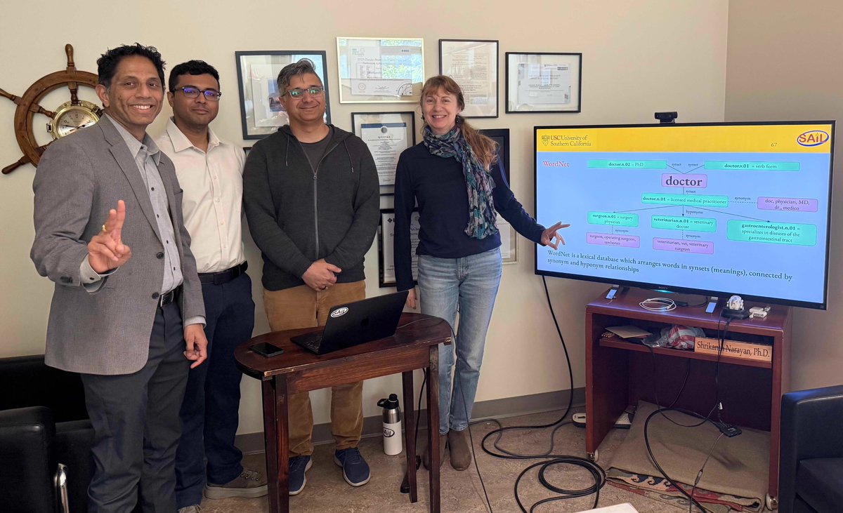 Hearty Congratulations to Saby for the successful defense of his dissertation on "Character-centric computational narrative understanding". We wish Dr. Sabyasachee Baruah the very best in all future endeavors.
<a href="/USCViterbi/">USC Viterbi School</a> <a href="/CSatUSC/">USC Thomas Lord Department of Computer Science</a> <a href="/USCMingHsiehEE/">USC ECE</a> <a href="/USCResearch/">USC Research</a>