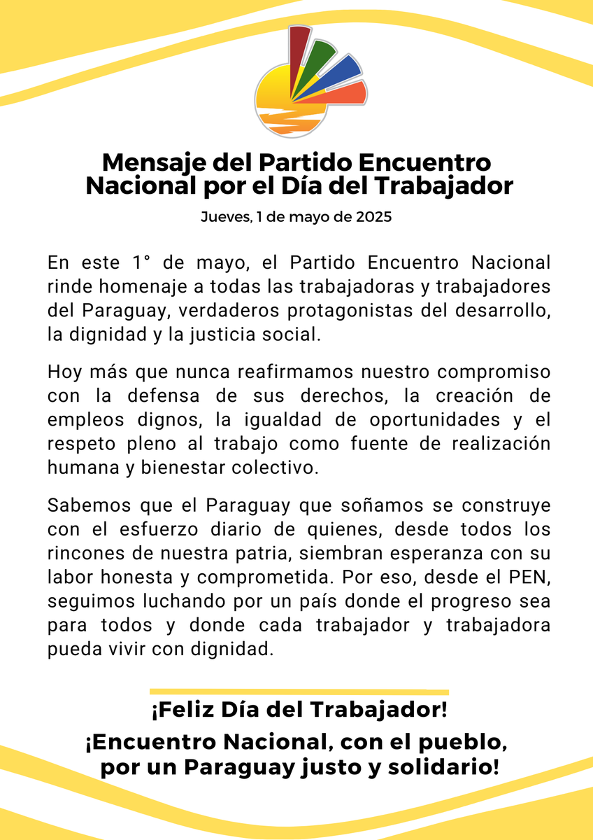 Felicidades a todos por el Día del Trabajador! 🌞💛💪