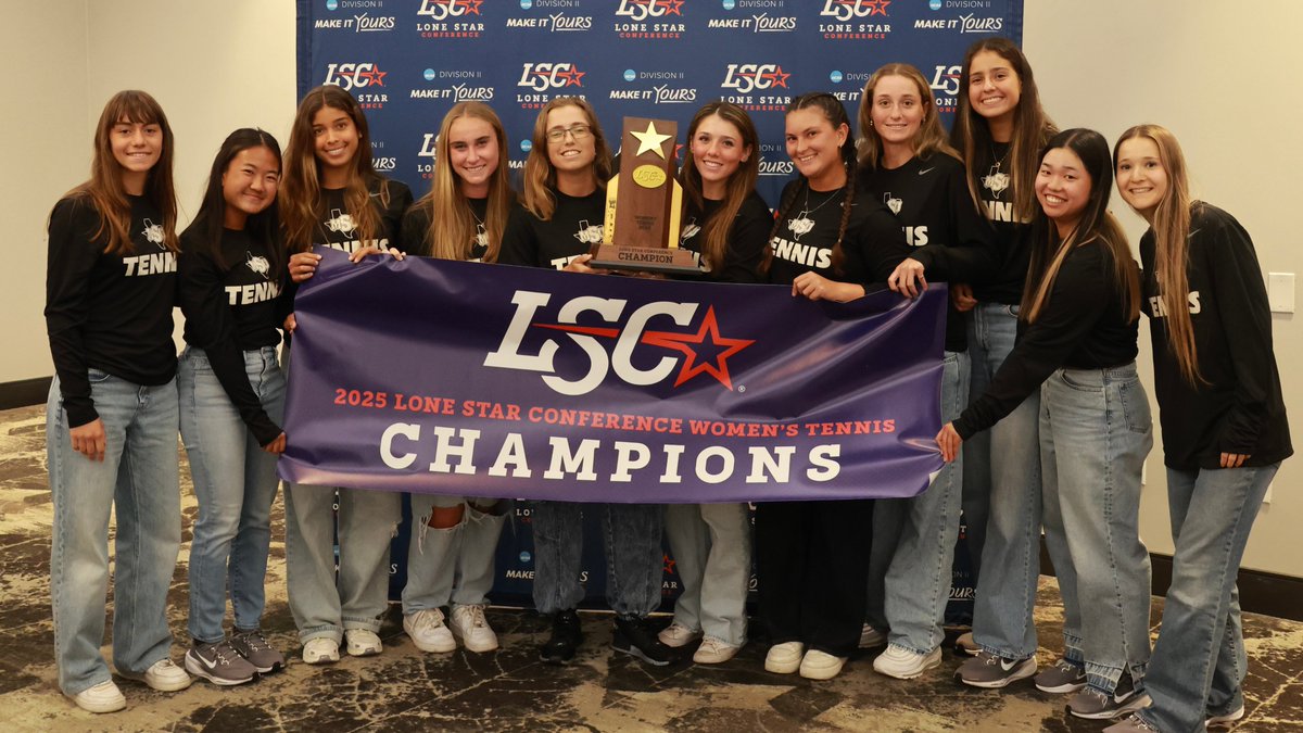 Lone Star Conference (@lonestarconf) on Twitter photo ๐ธ๐๐๐
The <a href="/uttylerpatriots/">UT Tyler Patriots</a> men, <a href="/StMarysRattlers/">St. Mary's Rattlers</a> women and <a href="/MSUMustangs/">MSU Mustangs</a> women pose with their Lone Star Conference championship trophies at the #LSCtennis Championships Awards Reception in Arlington, Texas.
#D2mten #D2wten ๐ธ๐๐๐
The <a href="/uttylerpatriots/">UT Tyler Patriots</a> men, <a href="/StMarysRattlers/">St. Mary's Rattlers</a> women and <a href="/MSUMustangs/">MSU Mustangs</a> women pose with their Lone Star Conference championship trophies at the #LSCtennis Championships Awards Reception in Arlington, Texas.
#D2mten #D2wten