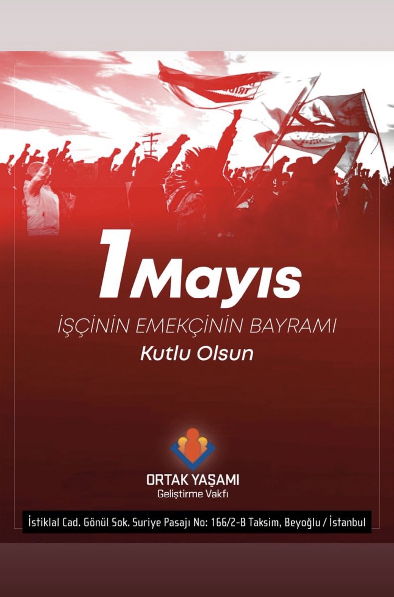Ekmek, özgürlük, adalet…
Yaşasın #1MAYIS