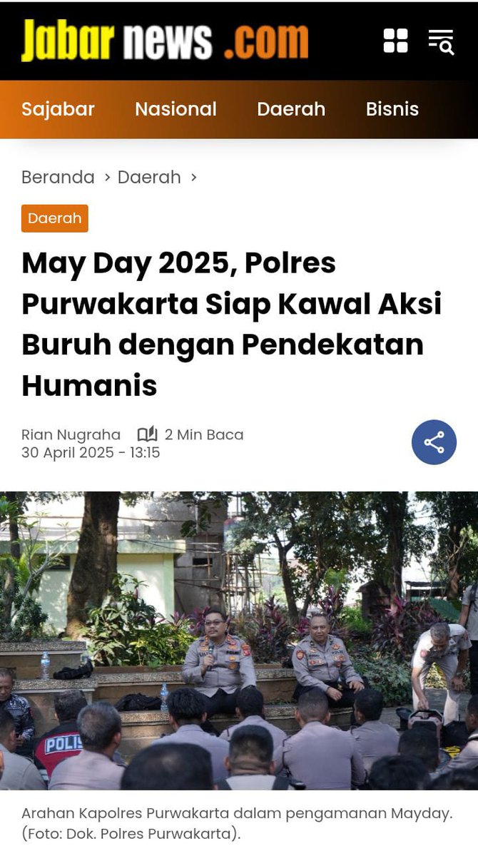 KaylanSmith92's tweet photo. kini Polri berkomitmen menjaga dan menghormati hak setiap warga negara indonesia untuk menyampaikan pendapat di muka umum dalam peringatan Hari Buruh 2025 secara aman, tertib dan lancar...
selamat hari buruh!!!!! #DamaiSampaikanPendapat https://t.co/EU6rWCdd9H