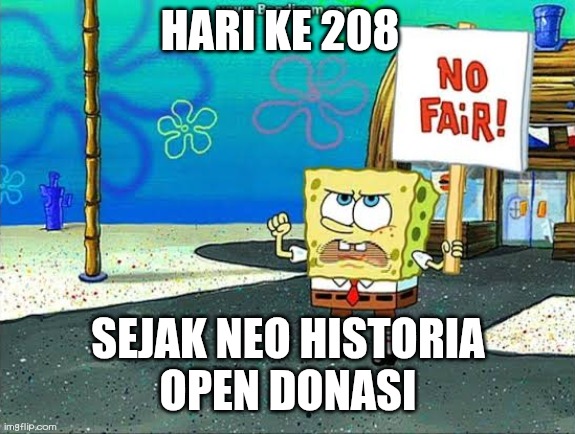 Tidak pernah lelah seperti layaknya aksi kamisan, akan tetap ada selama belum selesai, dan masih tetap menagih sertifikat dan buku kepada <a href="/neohistoria_id/">neohistoria Indonesia</a> walau sudah hari ke 208 setelah mereka open donasi. Selamat hari buruh.