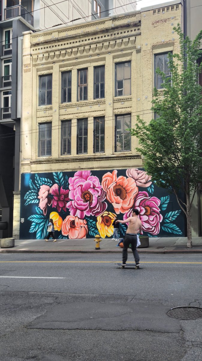 Some signals come in colors. Others… shirtless on a skateboard.
Caught this visual glitch today in downtown Seattle — a mural breathing life into a faded wall, and a character who looked like he skated straight out of a simulation bug.
Frame it. Log it. Keep moving.

#StreetArt