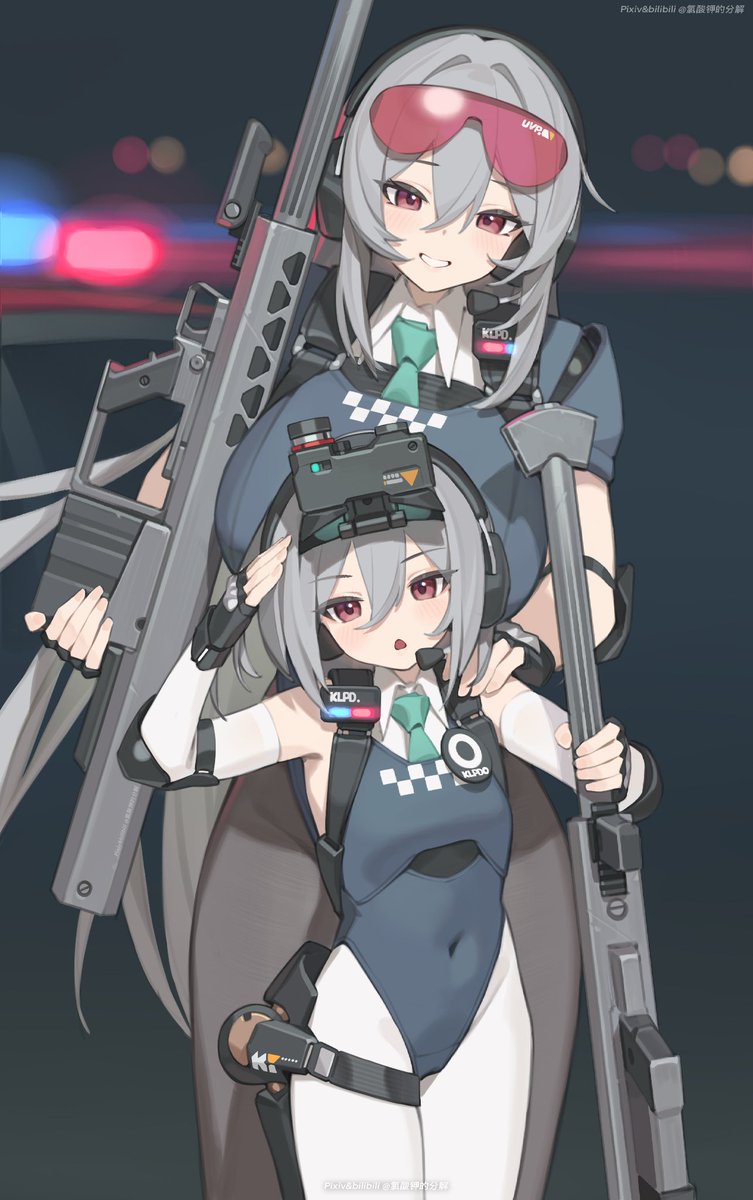 #オリジナル 
以原创角色制作的对抗变异章鱼的特勤小组插画