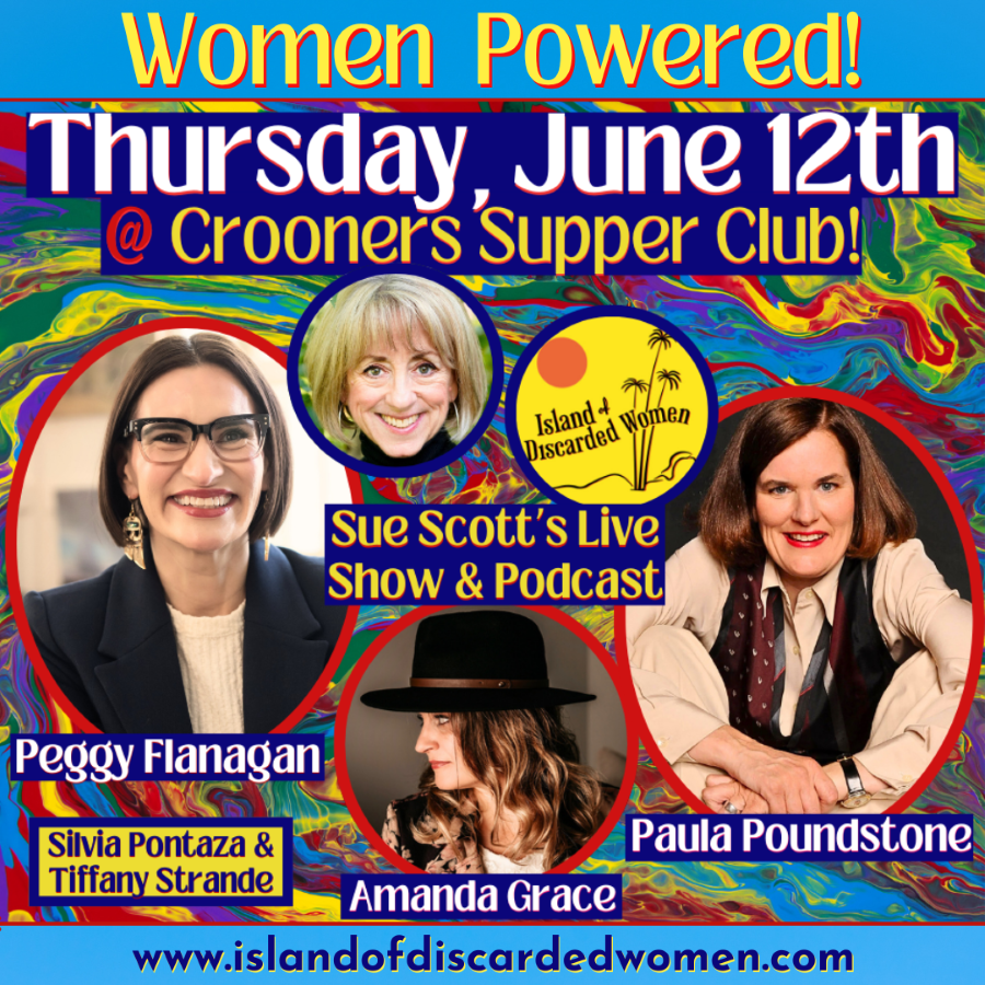 IODWPodcast's tweet image. JOIN US for a Women Powered Night of Awesomeness! With guests MN @LtGovFlanagan, who is running for Senate! Our buddy, the comedian @paulapoundstone! Musical guest Amanda Grace with Tiffany Grande on violin. PLUS Silvia Pontaza & host Sue Scott!
TICKETS: islandofdiscardedwomen.com