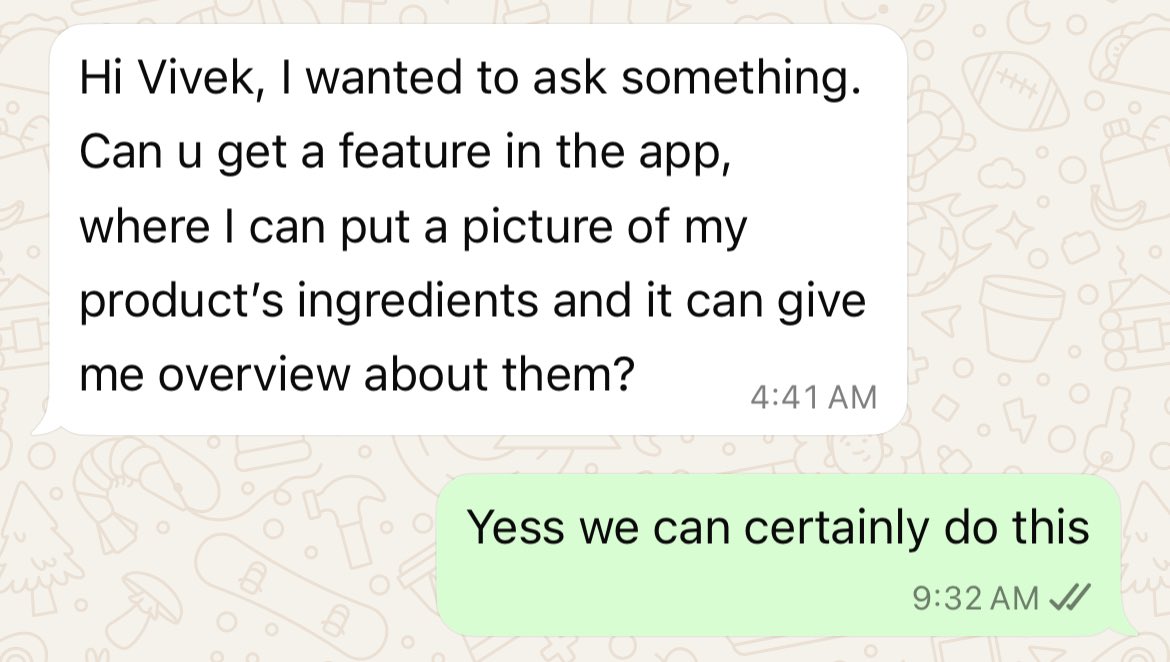 real user love like this, just hits different. even on an empty day at the wework when everything feels dead af, it’s a clear reminder this is worth building. Letsss gooo