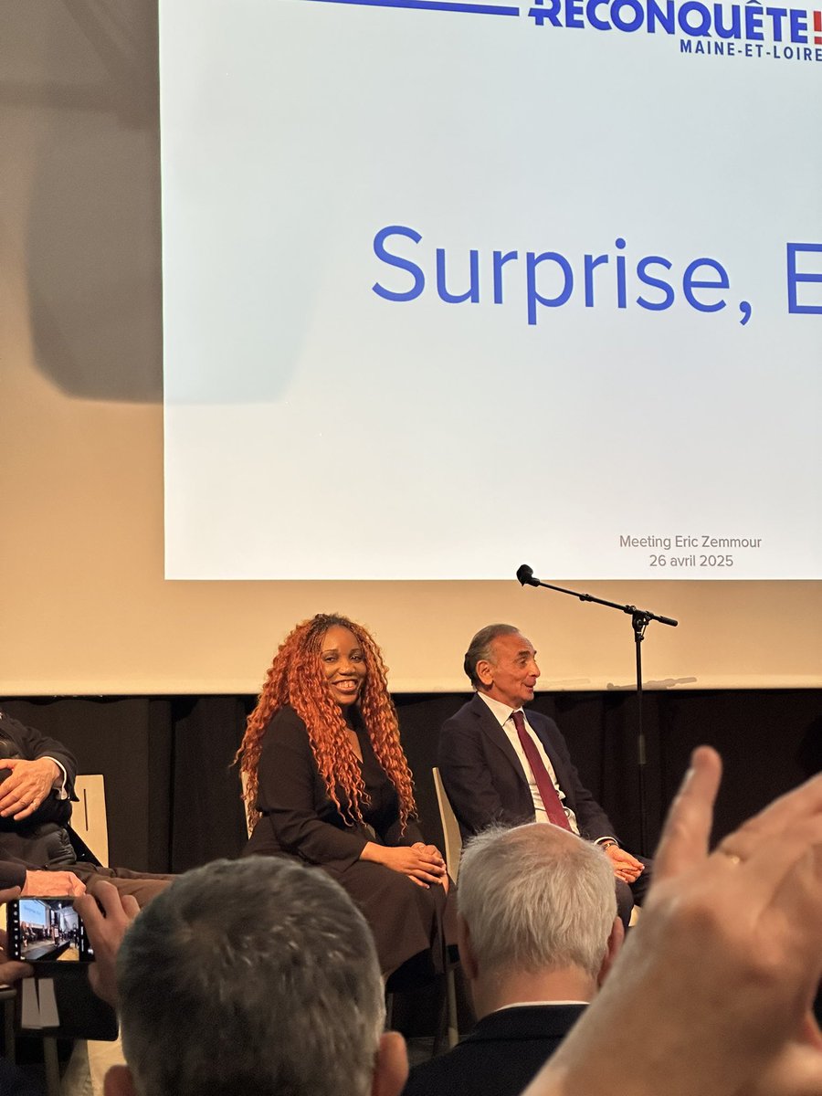 Ndong Eurydice (@ndongeurydice) on Twitter photo Les racistes sont en PLS 😅.
« À Chemillé, nous avons eu l’honneur d’accueillir notre président <a href="/ZemmourEric/">Eric Zemmour</a>
@Reconquete85 était au rendez-vous pour porter haut les couleurs de <a href="/Reconquete_off/">RECONQUÊTE !</a> Les racistes sont en PLS 😅.
« À Chemillé, nous avons eu l’honneur d’accueillir notre président <a href="/ZemmourEric/">Eric Zemmour</a>
@Reconquete85 était au rendez-vous pour porter haut les couleurs de <a href="/Reconquete_off/">RECONQUÊTE !</a>