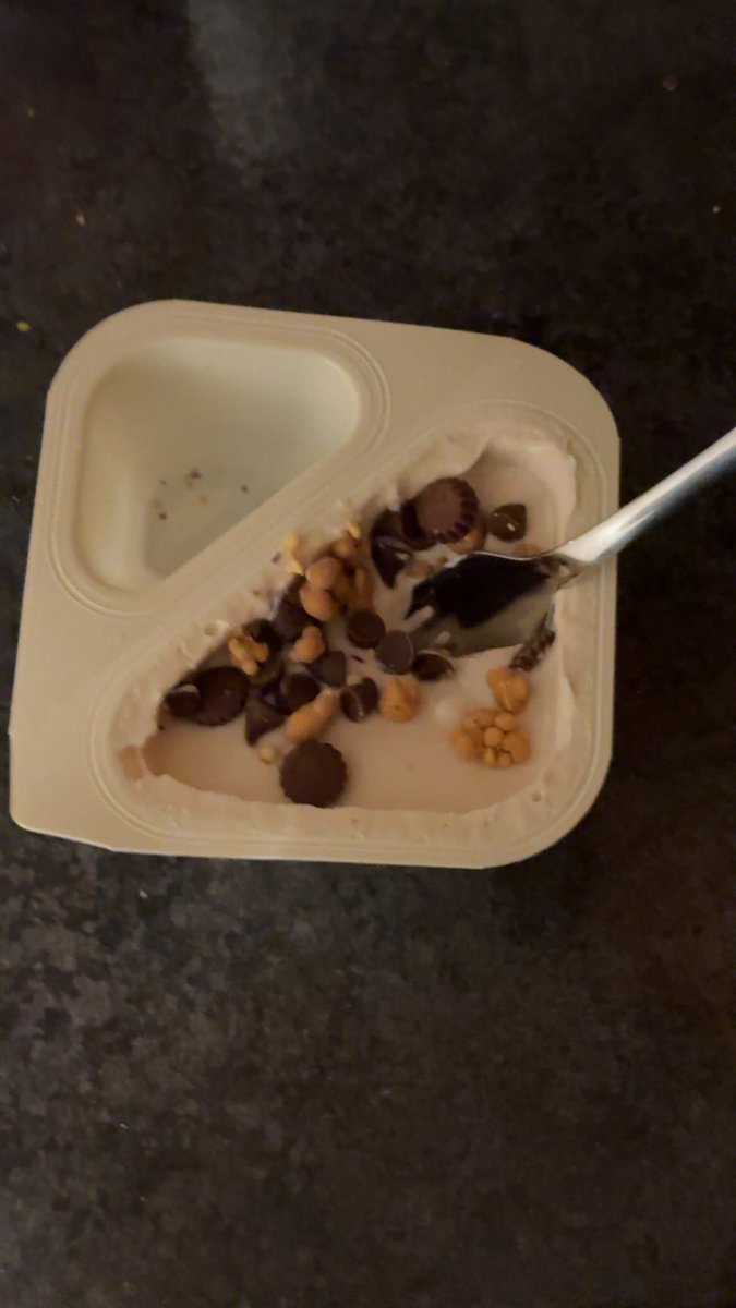 hbkdishonest's tweet photo. fuck it. yogurt witfork https://t.co/DXQxTZsm44