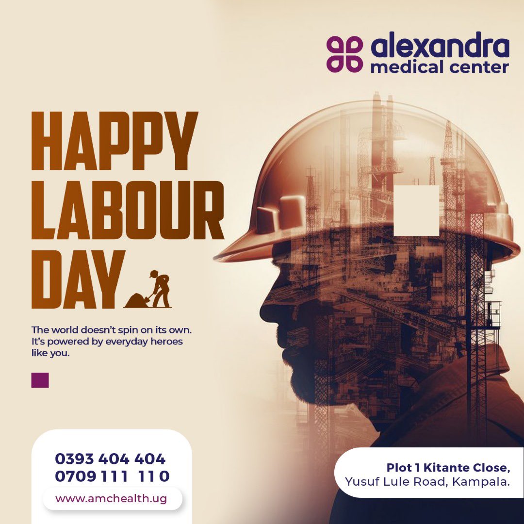 AMCHealthUG's tweet image. Happy Labour Day

Behind every milestone is a worker’s effort, sacrifice and resilience and today, we celebrate every individual whose efforts drive growth, uplift others, and shape a better tomorrow.
#PowerOfWork  
#KaCareKeeko