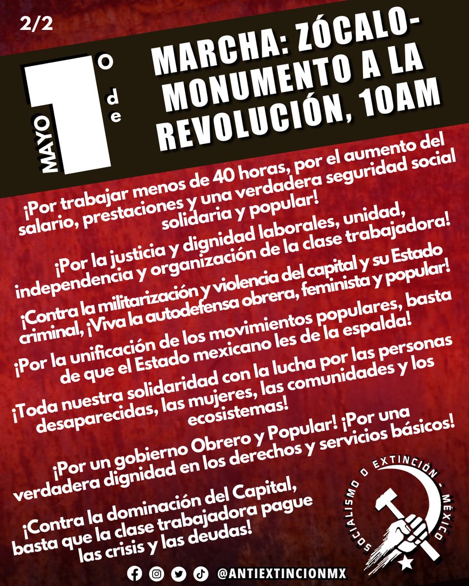 Este 1o de mayo contra la barbarie!