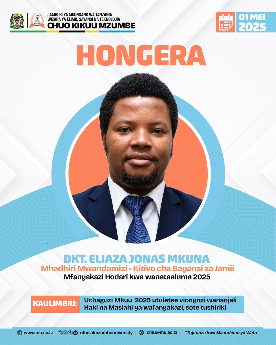 Official Mzumbe University (@officialmzumbe) on Twitter photo HONGERA MFANYAKAZI HODARI KWA WANATAALUMA.
<a href="/mzumbe_media/">Mzumbe Media Group</a>
<a href="/muso_updates/">Muso Updates</a>
#mzumbeuniversity
#tujifunzekwamaendeleoyawatu HONGERA MFANYAKAZI HODARI KWA WANATAALUMA.
<a href="/mzumbe_media/">Mzumbe Media Group</a>
<a href="/muso_updates/">Muso Updates</a>
#mzumbeuniversity
#tujifunzekwamaendeleoyawatu