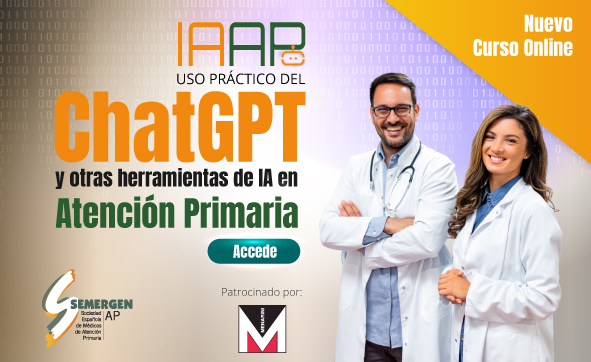 Si te interesa la inteligencia artificial aplicada a tu práctica clínica diaria, ¡este es tu curso!
🤖💻Curso. Uso Práctico del ChatGPT y otras herramientas de IA en Atención Primaria.
👉El curso ofrece a los profesionales de Atención Primaria formación práctica, desarrollada por