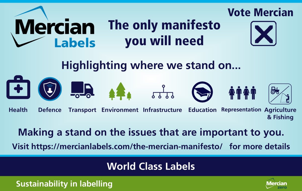 The Mercian Manifesto
With Local #Elections on today we wanted to remind everyone of our guaranteed #Manifesto. Highlighting our stance on the most important issues to you, from #Health &amp; #Education to the #Environment and so much more
mercianlabels.com/the-mercian-ma…
#VoteMercian