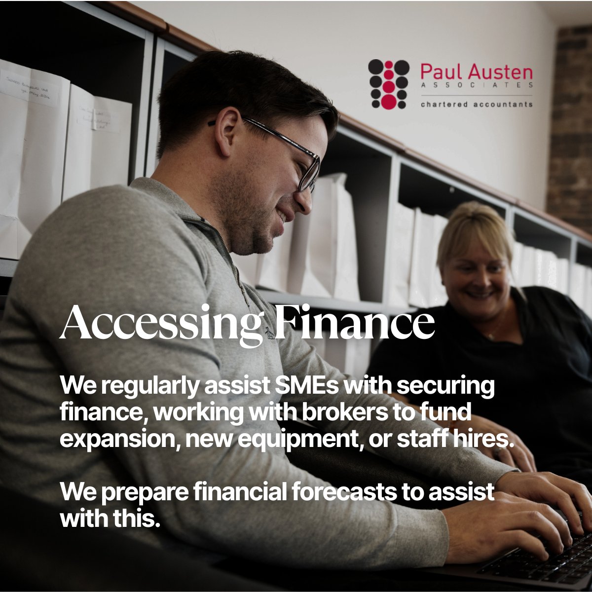 As part of our full-service support across the business lifecycle, we regularly assist SMEs in securing finance to fund expansion, recruitment and new equipment.

paulausten.co.uk

#Accountants #CharteredAccountants #Congleton #StokeonTrent #Cheshire #Finance #Expansion