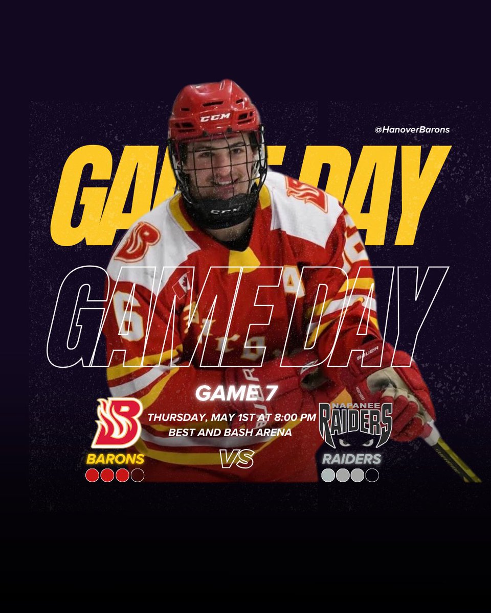 HanoverBarons's tweet photo. GAME. 7. 😤👊
🏟️ Best and Bash Arena
🕗 8:00 PM
📸 @ARICBRINDLEY1
📝 Best of 7 | 3-3 |
(Pricing)
🎟️ Adults $16
🎟️ Students $14
🎟️ Seniors $14
🎟️ 9 & Under $5
#GoBaronsGo | #LevelUp https://t.co/FhddAKA1Kj