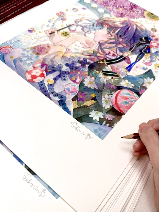 福岡個展『PAINTISM in 福岡』会場で複製原画をお迎えしてくださった方々へのサイン入れ中*この時の4作品の複製原画は、私がいつも使っているアルシュ紙を使って制作してもらいましたTOLALAさんで制作した複製原画は5/11㈰ 23:59までBOOTHで通販中です。 