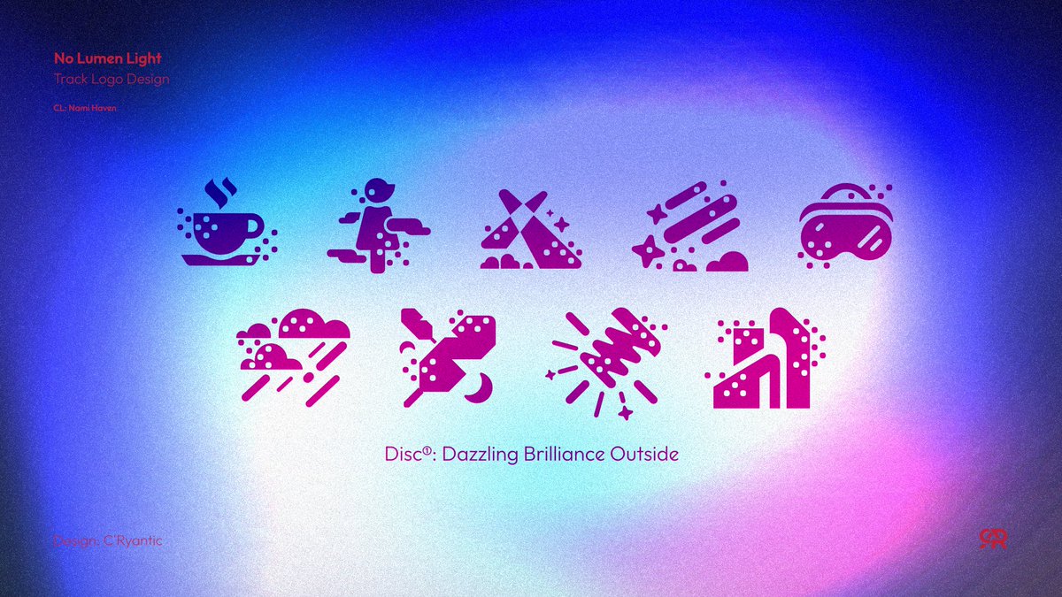 c_ryantic's tweet image. Nami Haven - 「No Lumen Night」
Disc 「Dazzling Brilliance Outside」
Diac 「Confused Depths Within」

Album cover &amp;amp; track logo design.