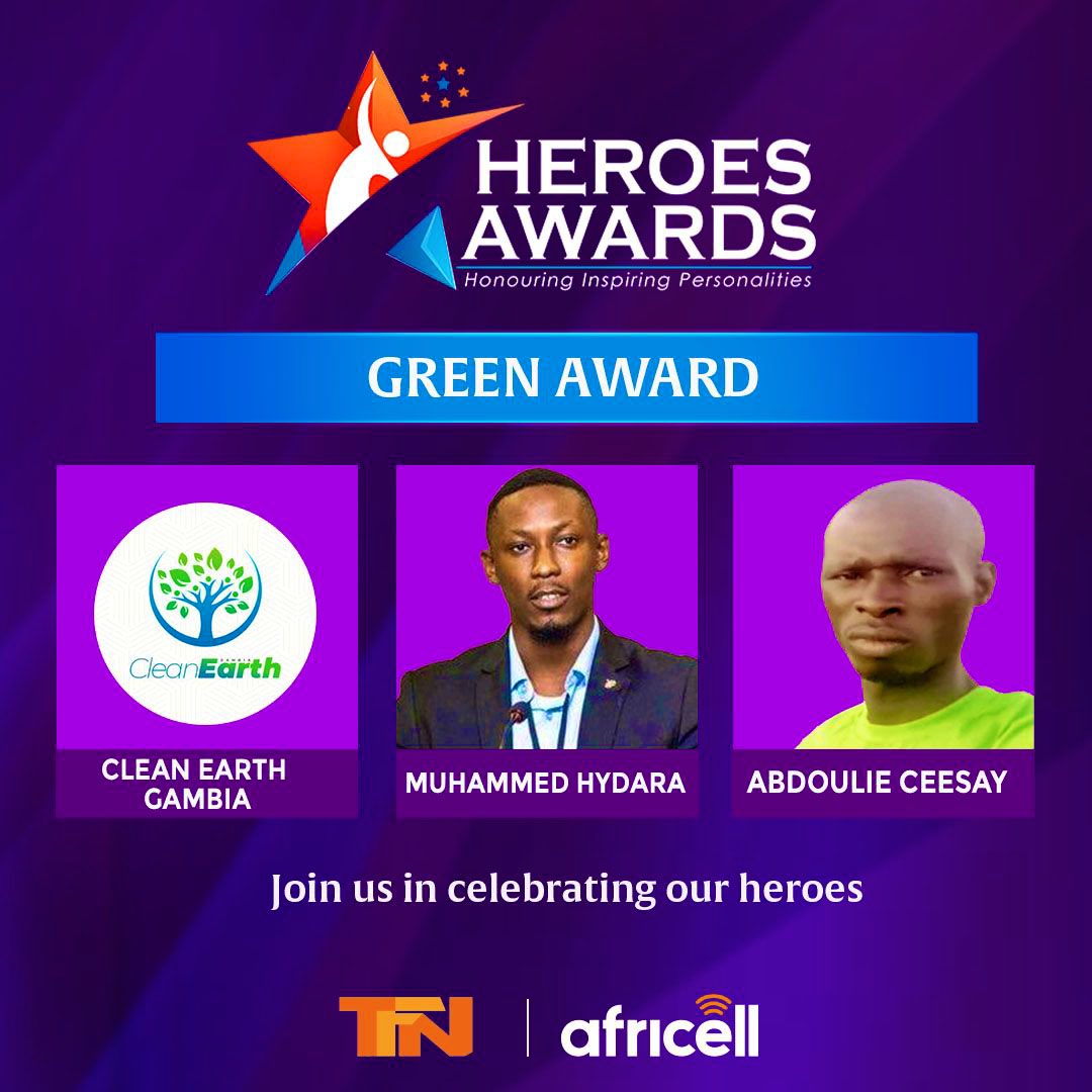 Proud to be nominated for the Green Award at <a href="/HeroesAwards/">Heroes Awards Gambia</a> 2025!
Support youth-led climate action in The Gambia — vote Muhammed Hydara under the Green Award category.
Vote here: docs.google.com/forms/d/1ZmVgz…
#GreenAward2025 #ClimateAction #TheGambia