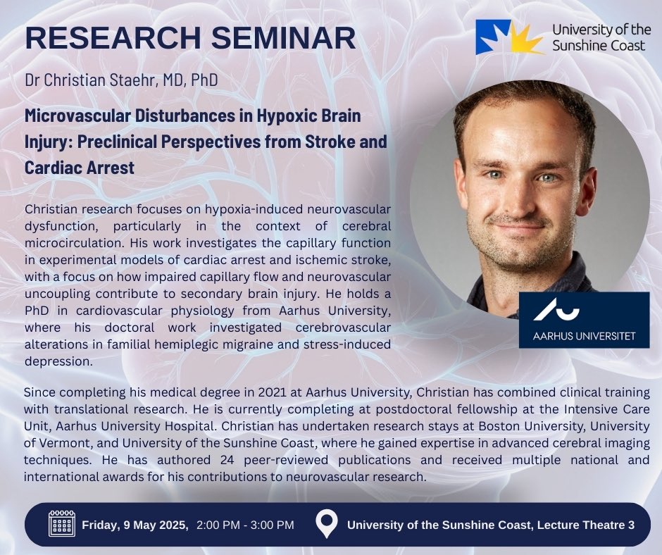 Vicki Hinkley (@vicki_hinkley) on Twitter photo 🧠 Please join us for a research seminar, 2:00 PM next Friday 9 May, presented by <a href="/ChrStaehr/">Christian Staehr</a> - Visiting Research Fellow from Aarhus University , currently hosted at the <a href="/usceduau/">UniSC: University of the Sunshine Coast</a> 👇🏻 🧠 Please join us for a research seminar, 2:00 PM next Friday 9 May, presented by <a href="/ChrStaehr/">Christian Staehr</a> - Visiting Research Fellow from Aarhus University , currently hosted at the <a href="/usceduau/">UniSC: University of the Sunshine Coast</a> 👇🏻