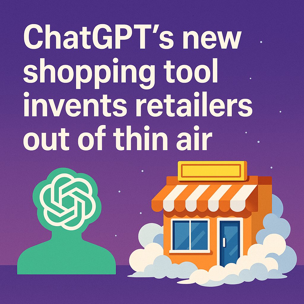 🛍️ ChatGPT’s new shopping tool is hallucinating stores out of thin air.  Can AI really shop smarter than you? 

Futurism:  tinyurl.com/4znxvxck

#ai #chatgpt #shopping #business #commerce