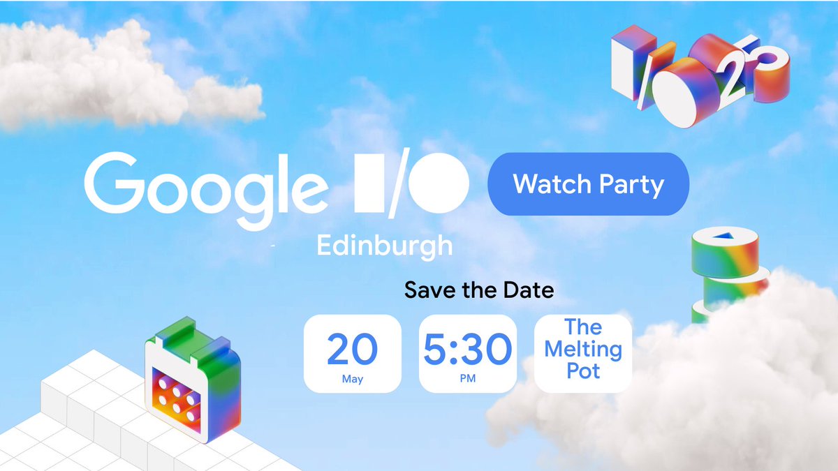 edinburgh_GDG's tweet image. 🗓️ Tech lovers, mark your calendars! 

🍿 We’re hosting a Google I/O 2025 Watch Party and you’re invited! 

Expect exciting Google updates, big ideas, and great conversations with fellow developers and tech enthusiasts. 

🎟️ Secure your spot here: lnkd.in/eYMcXhsN