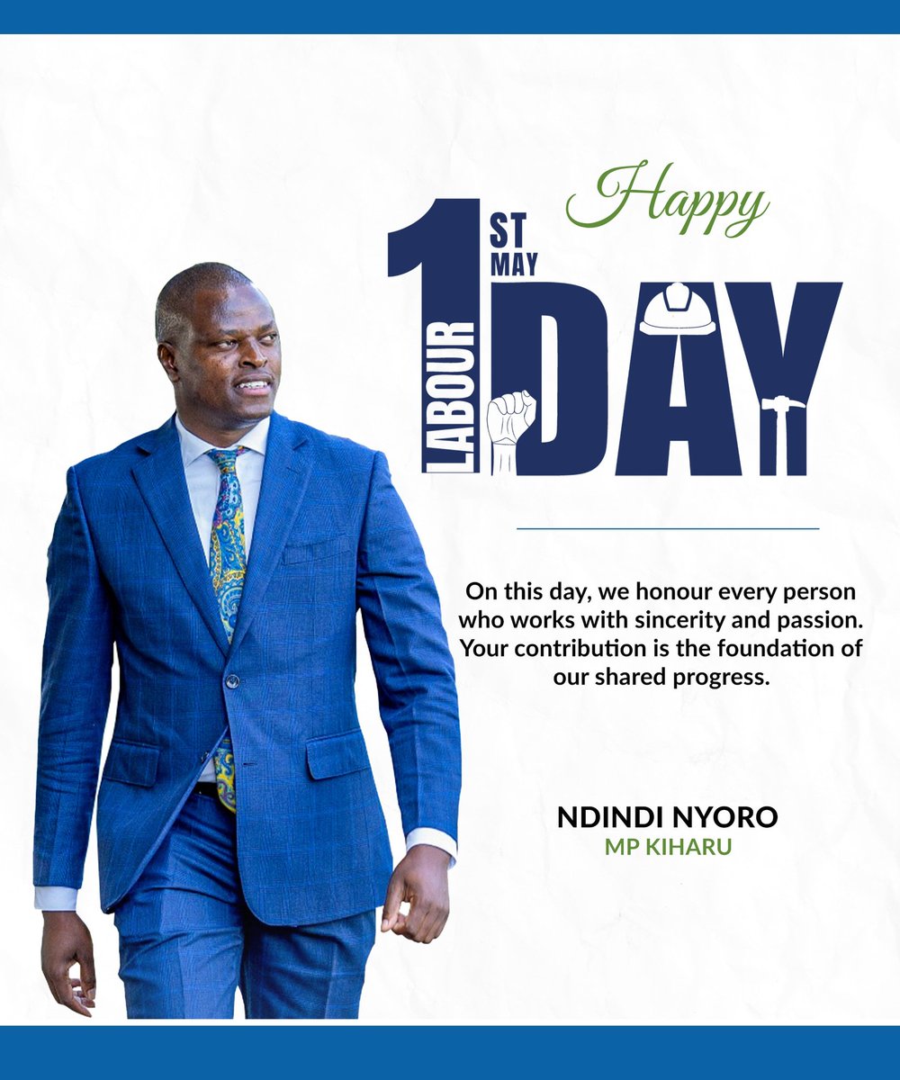 NdindiNyoro's tweet photo. Wishing you all a Blessed Labour Day.

May all your hard work, ingenuity and plans yield.

We are African and Africa is our Business. https://t.co/e1pUNHNVWT