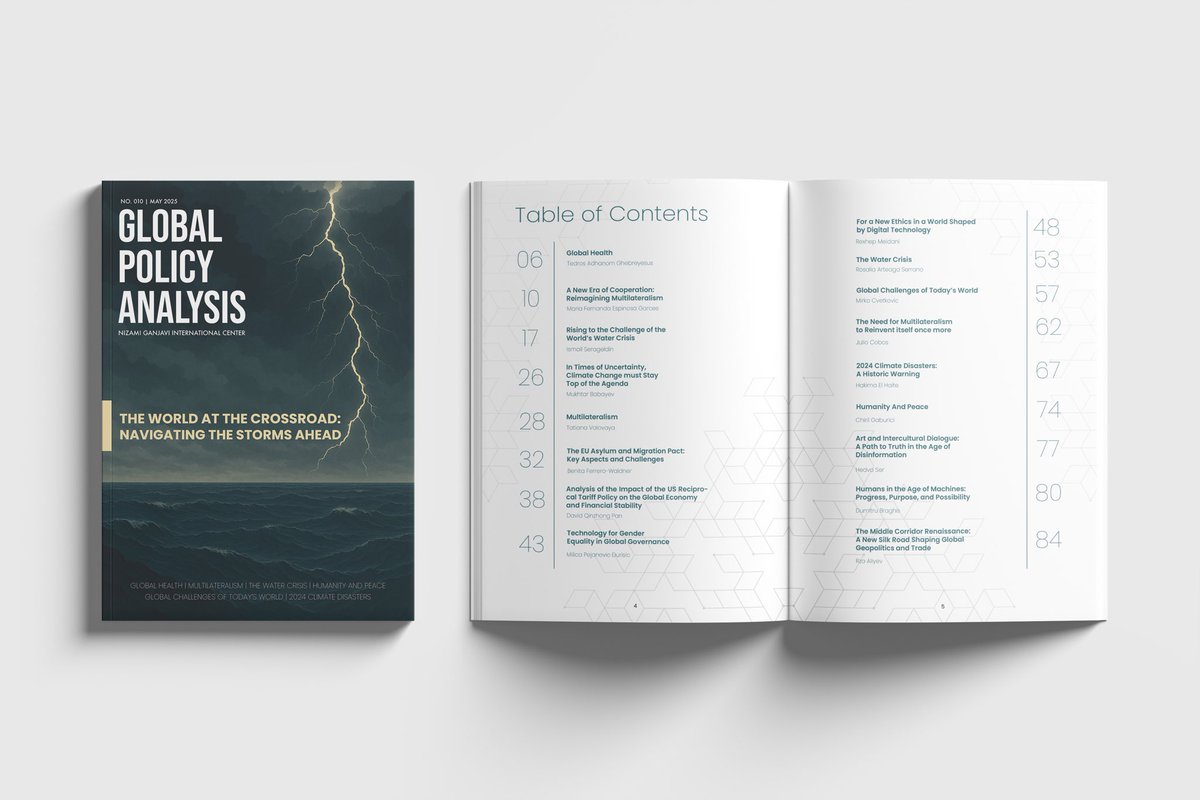 NizamiGanjaviIC's tweet image. We are pleased to announce the publication of the 10th edition of our Global Policy Analysis Journal — May 2025 issue.
#GlobalPolicyAnalysis #May2025 #10thedition