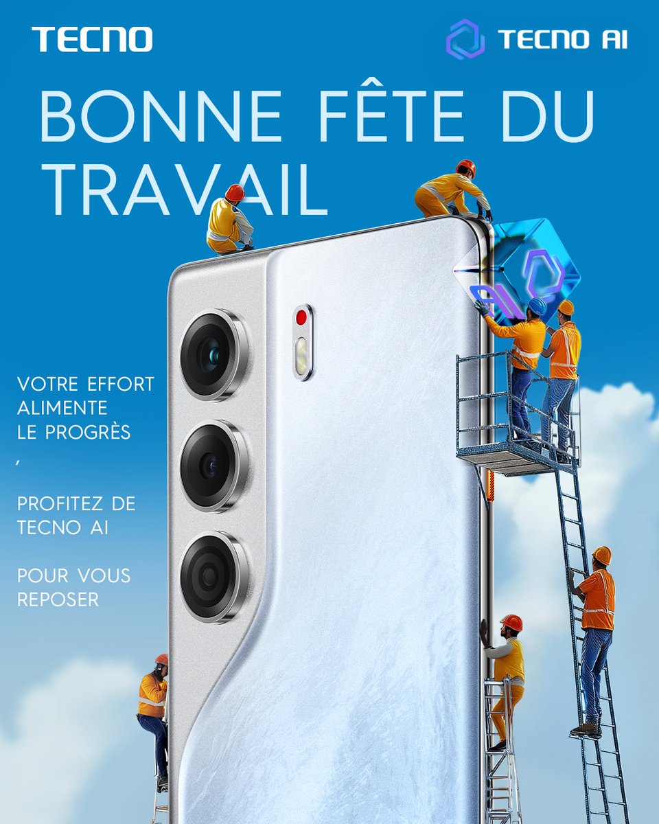 TECNOMobileMali's tweet image. Le travail acharné mérite une pause bien méritée.
Avec TECNO AI, reposez-vous intelligemment pour revenir encore plus forts.
Bonne Fête du Travail à tous les bâtisseurs d’avenir !
#TECNOAI #Camon40Series #FlashSnap #IP68 #CAMON40Pro