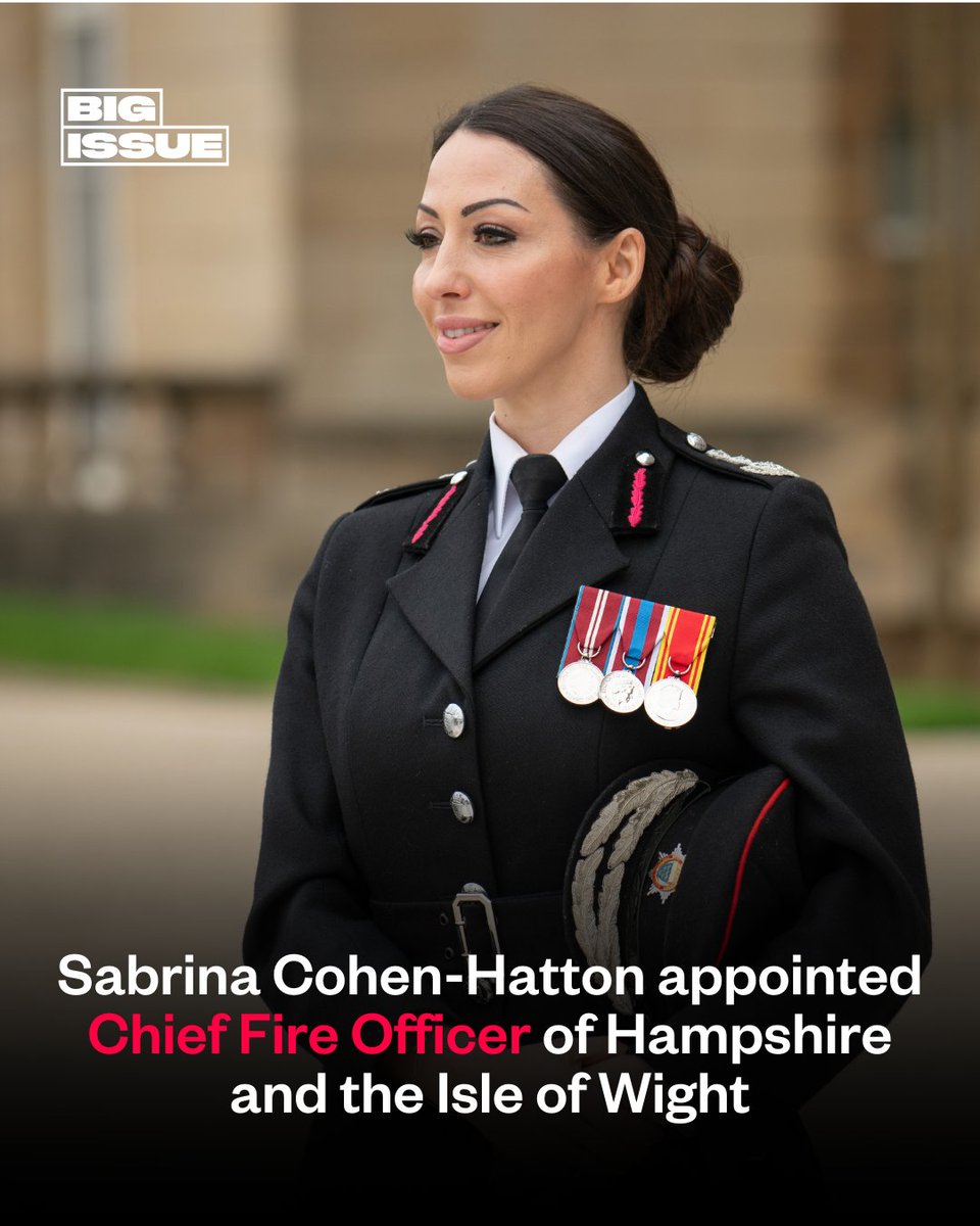 Big Issue (@bigissue) on Twitter photo Huge congratulations to our ever-inspiring Big Issue Ambassador, <a href="/Sab_CohenHatton/">Dr Sab Cohen-Hatton</a> upon the news of her appointment to Chief Fire Officer of Hampshire and the Isle of Wight!
We are so proud to have Sabrina’s support and wish her every success in her new role 🎉✨🚒 Huge congratulations to our ever-inspiring Big Issue Ambassador, <a href="/Sab_CohenHatton/">Dr Sab Cohen-Hatton</a> upon the news of her appointment to Chief Fire Officer of Hampshire and the Isle of Wight!
We are so proud to have Sabrina’s support and wish her every success in her new role 🎉✨🚒