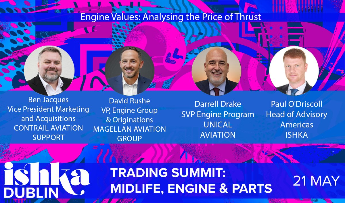 IshkaTeam's tweet image. Are CFM56 values peaking? Will GTF shift the depreciation curve? Tariffs + trade risks on the horizon?
Get the answers at our expert-led engine value session @ Ishka Dublin, 21 May.

 trading2025.ishkaglobal.com

#aviation #engineleasing #mro #gtf #cfm56