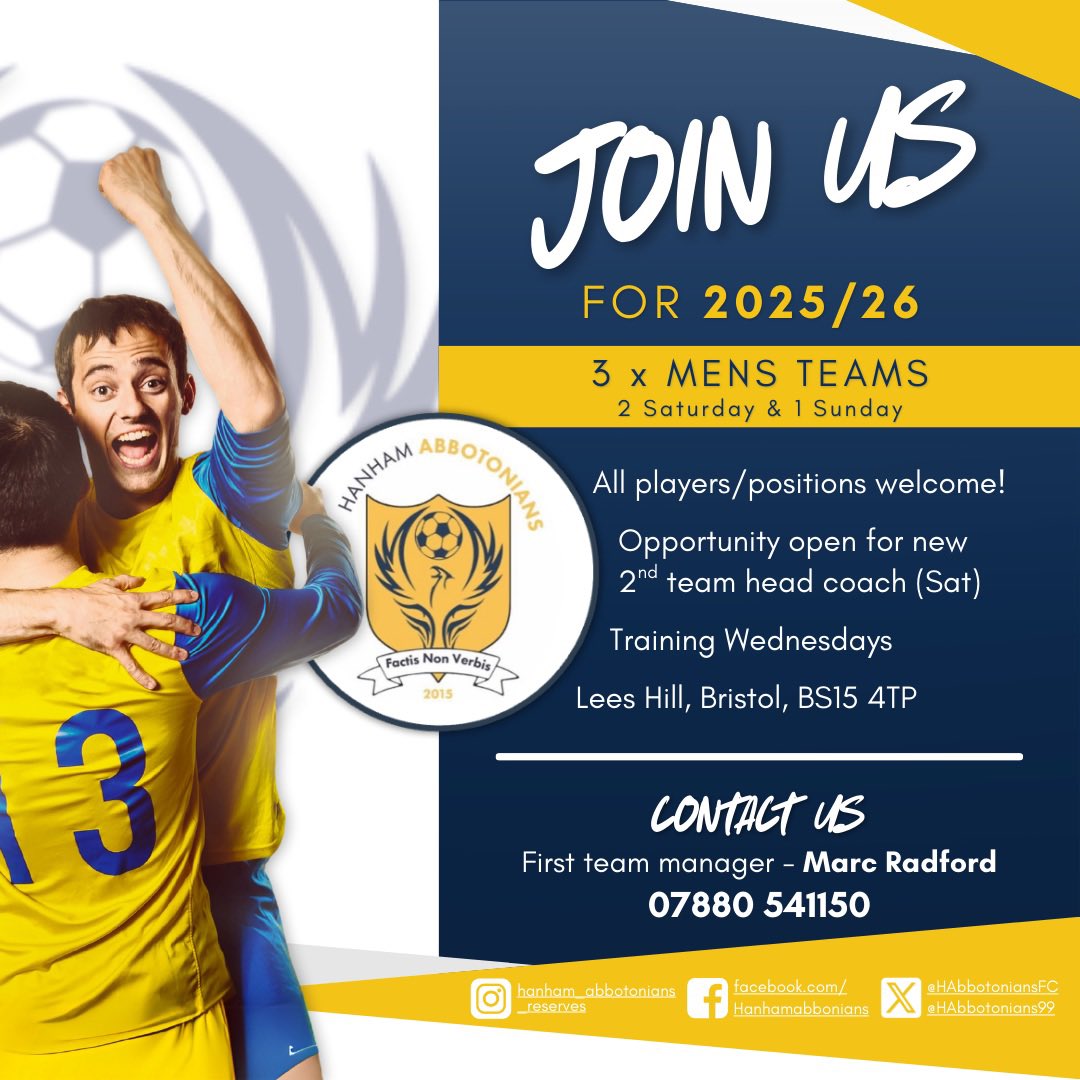 📣 Recruitment alert!! 

After a less-than-desirable time in Bristol &amp; Suburban Div 1, we are trying to reset, and build again!

We’re looking for new players and a new 2nd team head coach to join the ranks, all positions/players welcome!

#recuitment #yellows #bristol