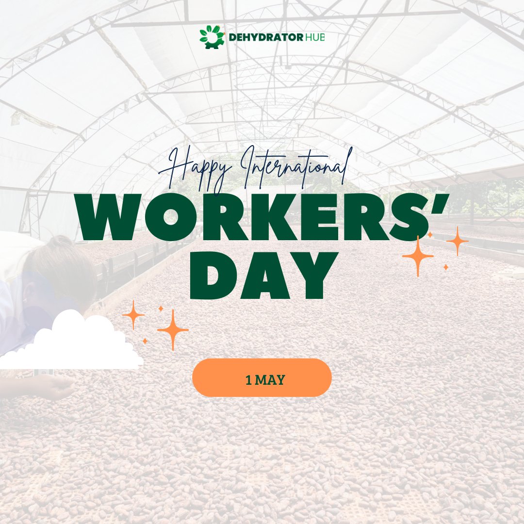 DehydratorHub's tweet photo. Behind every dried fruit, packaged snack, and shelf-ready product are hardworking hands and innovative minds.

Today, we celebrate the food processors, factory workers, and entrepreneurs who transform raw produce into value.

Happy New Month &amp; Happy Workers’ Day! 🌟 https://t.co/vbP00CP388