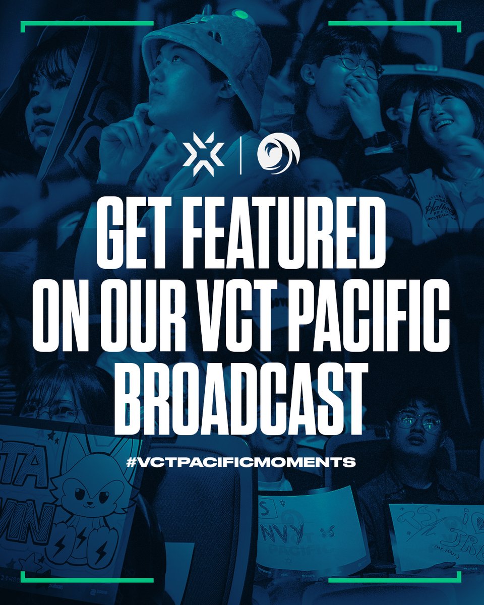 Get featured on the VCT Pacific Broadcast by sharing YOUR favorite memory of your team - whether it's photos of your merch for support, or a video with your favorite player!

Make sure you tag your post with #VCTPacificMoments and your profile is set to public so we can feature